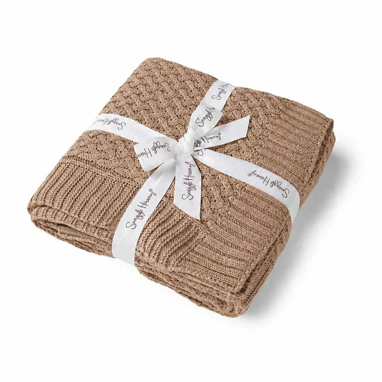 Snuggle Hunny Kids Umber Diamond Knit Organic Baby Blanket