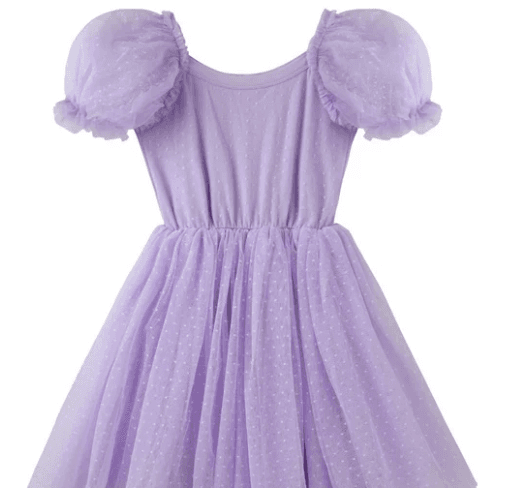 Designer Kidz ELOISE PUFF SLEEVE DRESS - LILAC