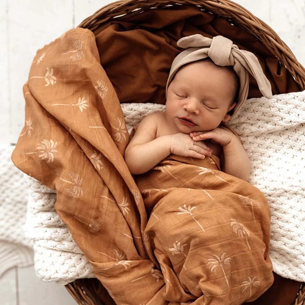 Snuggle Hunny Kids Bronze Palm Organic Muslin Wrap