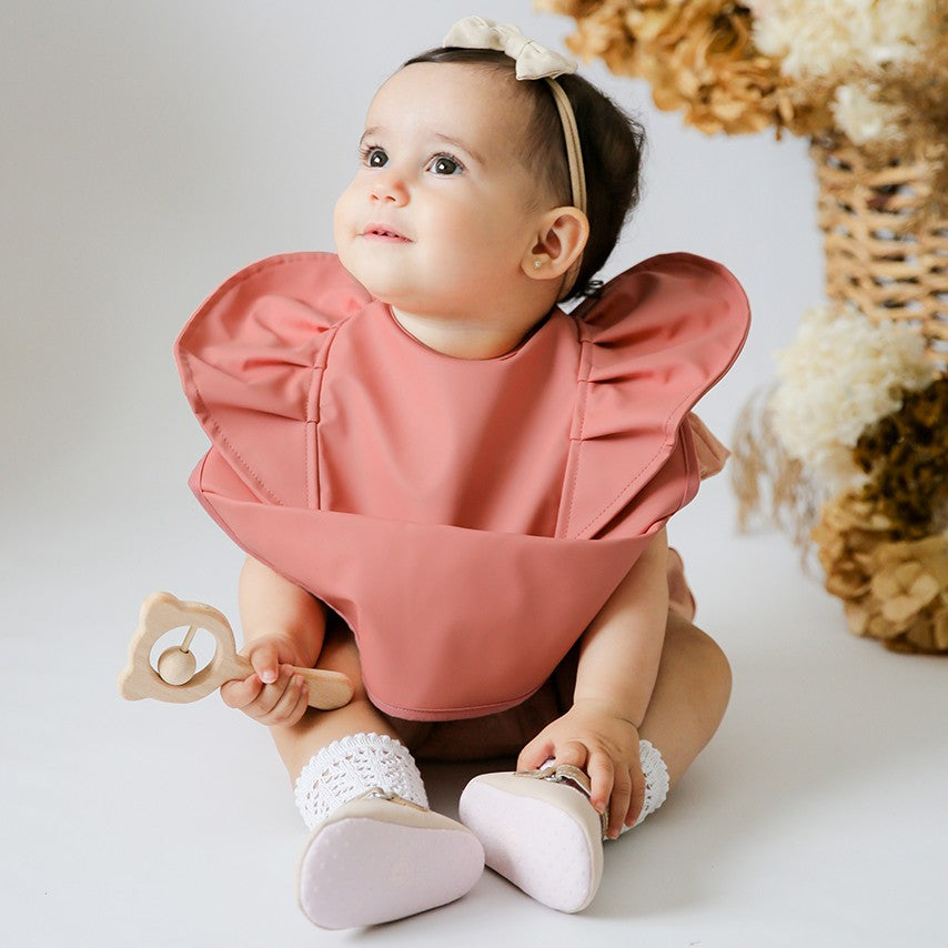 Snuggle Hunny Kids  Bib Waterproof   Nude Frill