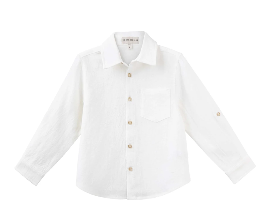 Designer Kidz ARCHIE L/S BUTTON SHIRT - IVORY